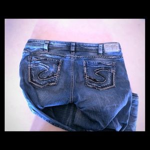 Women’s silver brand name jeans